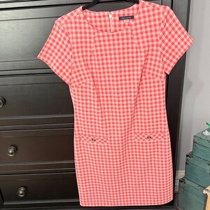 Tommy Hilfiger Peach Checkered Mini Dress